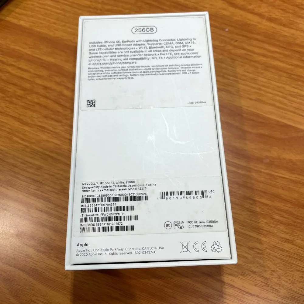iPhone SE Box Only, Very excellent condition